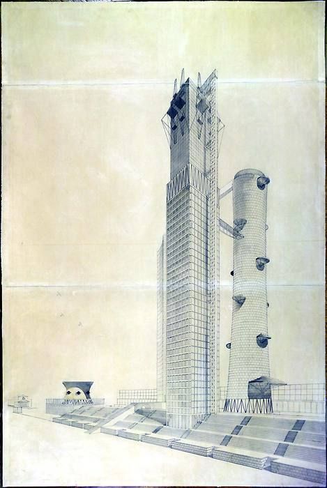 Ivan Leonidov's design for the Commissariat of Heavy Industry (1934)