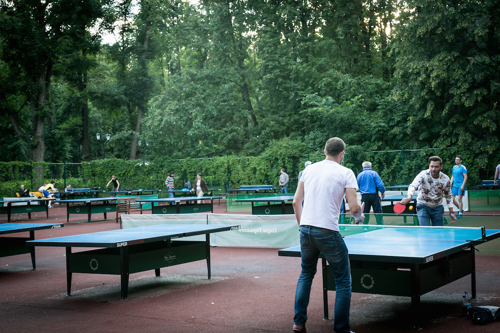 Ping pong tables at Gorky Park