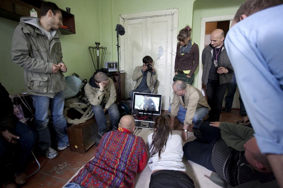 On set of Chrono Eye for The Fourth Dimension (2012)