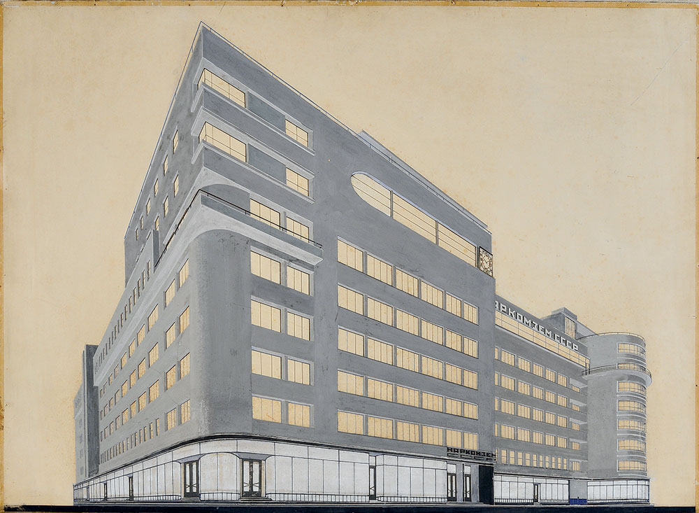 Original drawing of Narkomzem Building (Moscow, 1928) by Alexey Shchusev. (Image: The Archive of A.M. Shchusev)