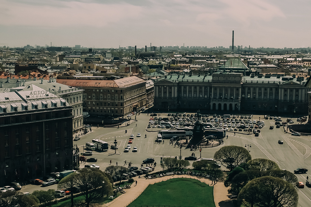The view from St Isaac’s Cathedral. Image: Daria Piskareva and Serj Berezkin