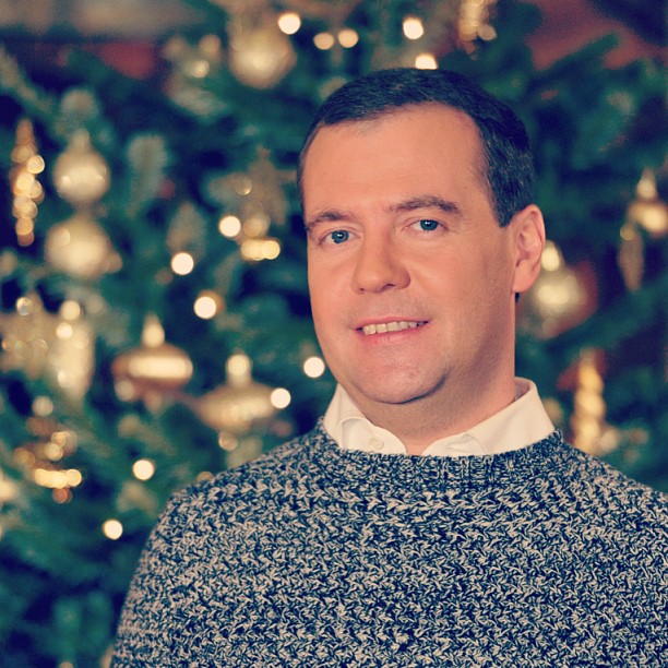 Dmitry Medvedev at Christmas