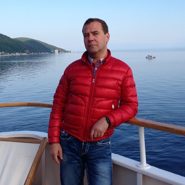 Medvedev on Lake Baikal