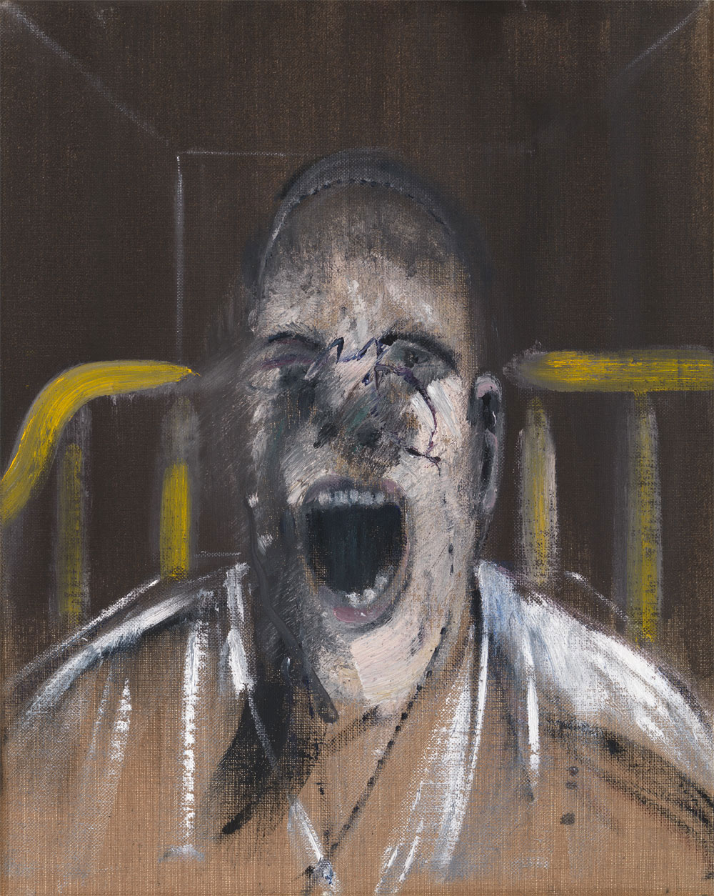 Francis Bacon, <em>Study for the Head of a Screaming Pope</em>, 1952. Courtesy of Estate of Francis Bacon