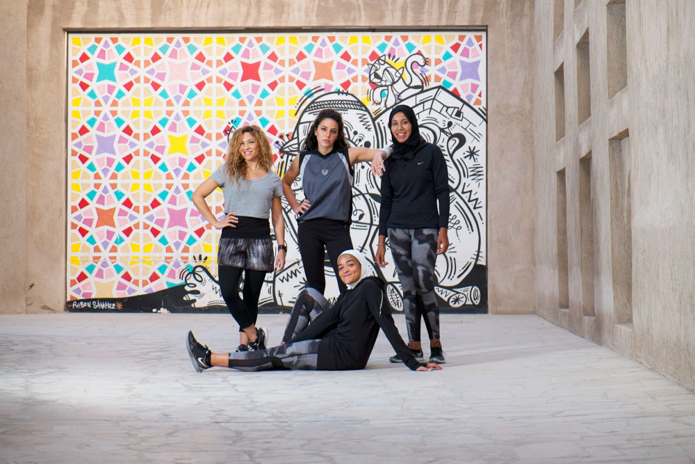 Clockwise from left: swimmer Heba Abdel Gawad, runner Joud Malhas, founder of 'She Runs Dubai' Suad Abdullah Sultan and trainer Manal Rostom