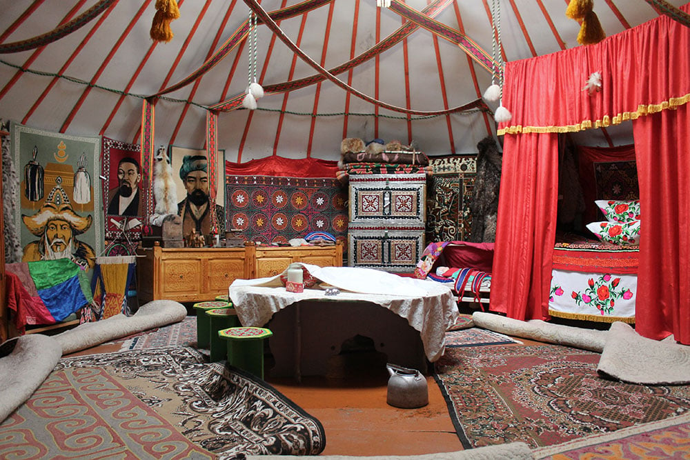 Mongol-Kazakh crafts in a show-yurt at the museum (Image: Guilherme Vieira)