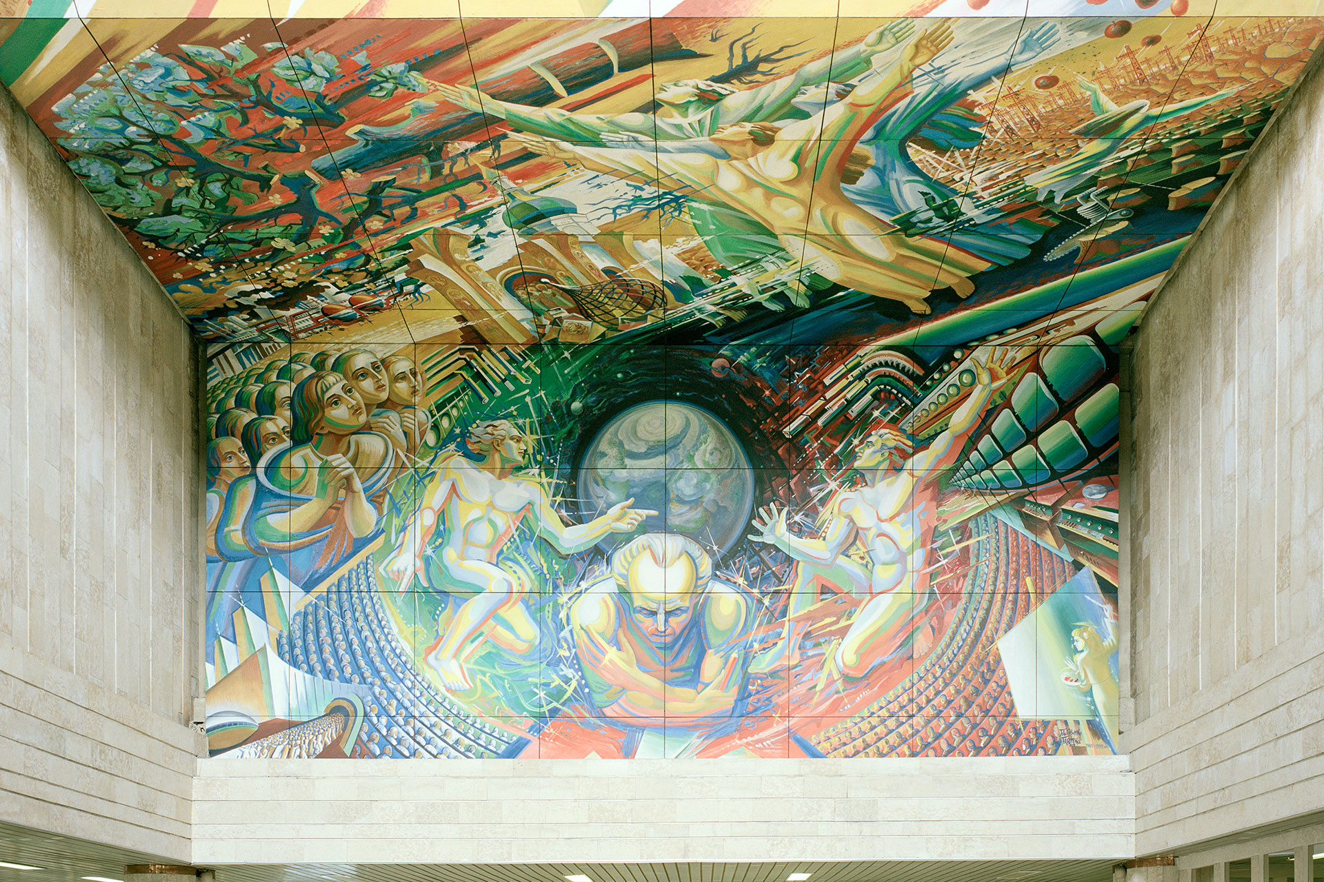 Mural in the Vernadsky National Library of Ukraine (Image: Egor Rogalev from his series Synchronicity)