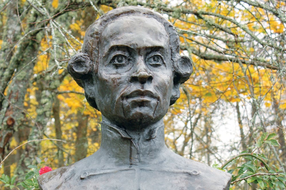 Bust of Abram Gannibal at his estate of Petrovskoe