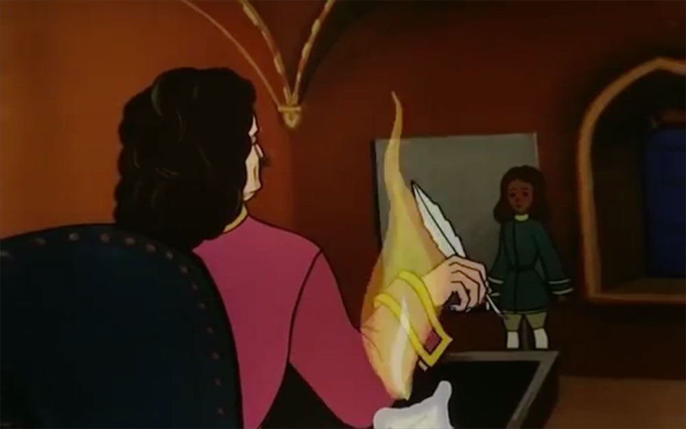 Animation depicting Gannibal’s education under Peter the Great, from Aleksandr Mitta’s How Tsar Peter the Great Married Off His Moor (1976)