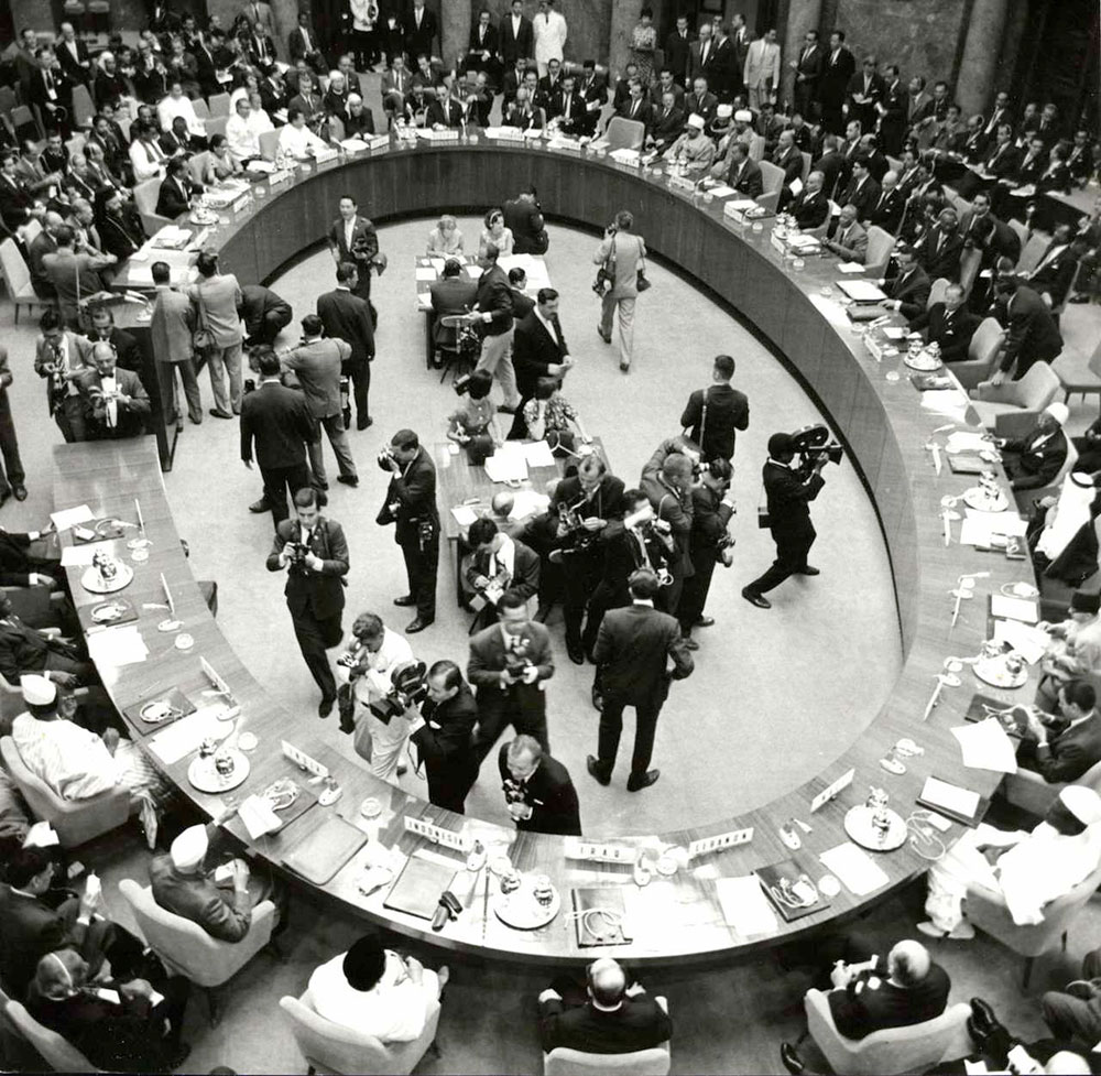 MYH K-170/30, hall for plenary sessions on the opening day of the Conference of Non-Aligned Movement, Belgrade, September 1, 1961. © Museum of Yugoslav History, Belgrade - The Travelling Communiqué project