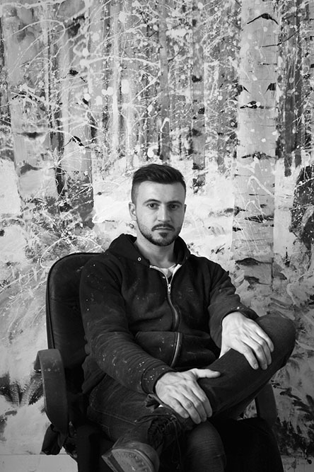 Adrian Ghenie photographed in his studio in Cluj, Romania. Image: Ghenie Studios