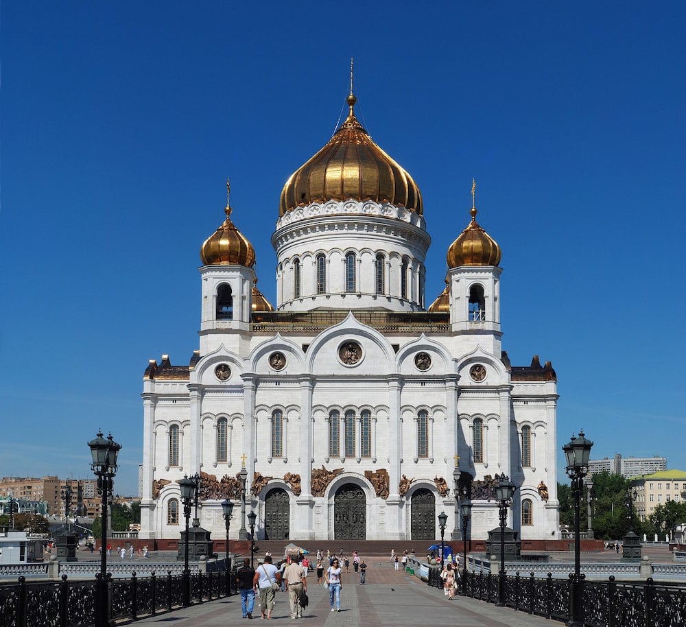 The Cathedral of Christ the Saviour is a cathedral in Moscow that, because of its history and symbolical weight, has been chosen by artists as a site for performances. Apart from the famous Pussy Riot performance, it has also been featured in a performance by Oleg Mavromati, who chose it as a background to his performance Do Not Believe Your Eyes, which involved the artist being crucified. The original cathedral was constructed over 40 years in the 19th century but destroyed in the 1930s on the order of Joseph Stalin. In the Soviet times the site of the cathedral housed a swimming pool. The current church was rebuilt in the 1990s and revealed in the year 2000.