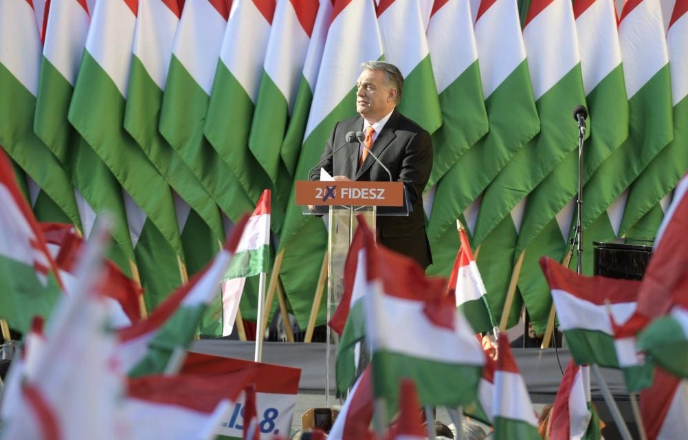 Orbán during the 2018 election campaign. Image: MTI