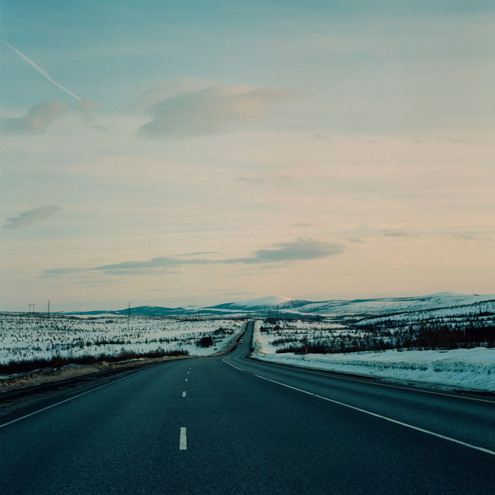 The main road on the Kola Peninsula  runs through a snow desert 