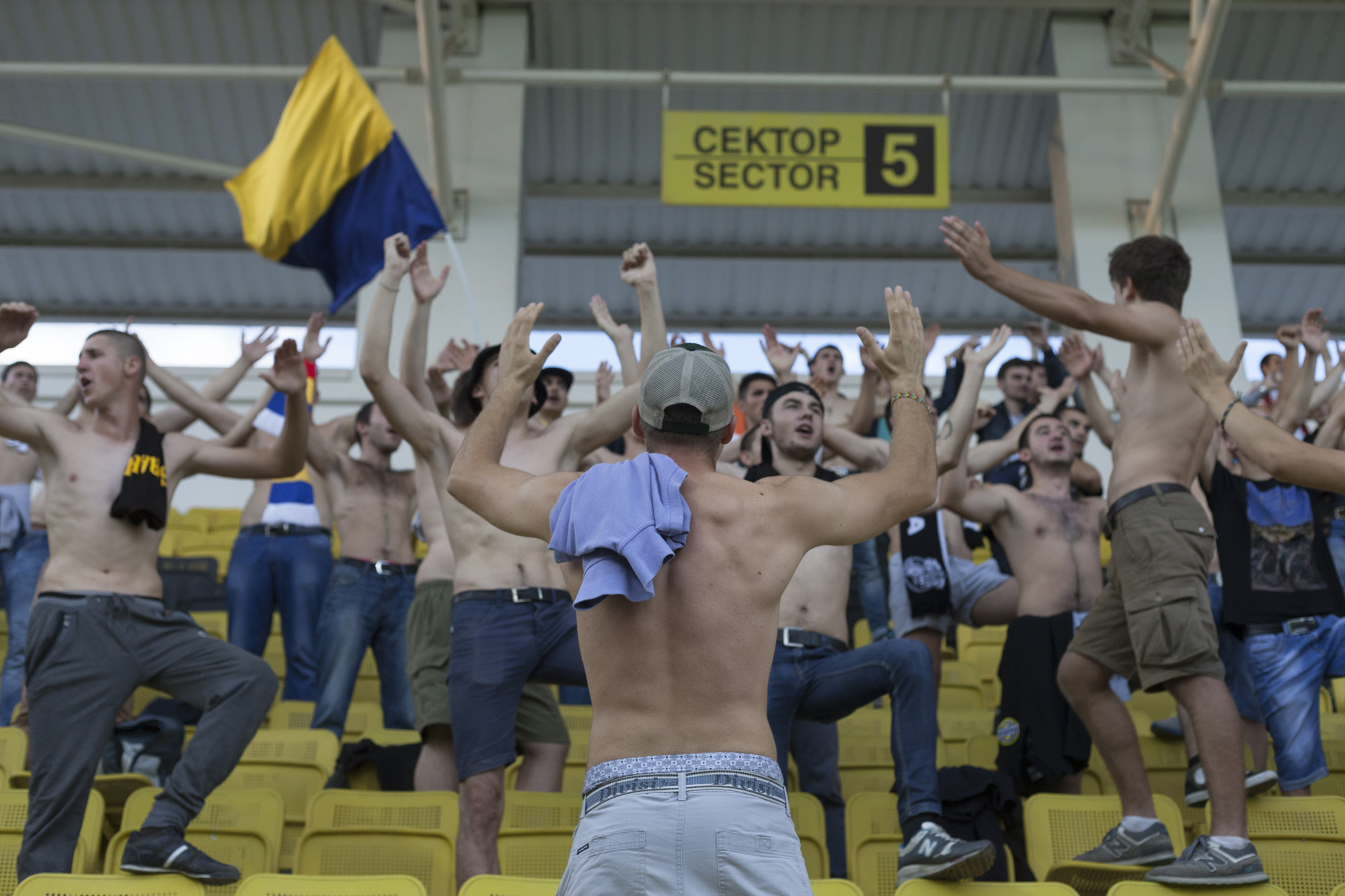 FC Dacia Chișinău fans in the Sheriff Tiraspol stadium in 2015