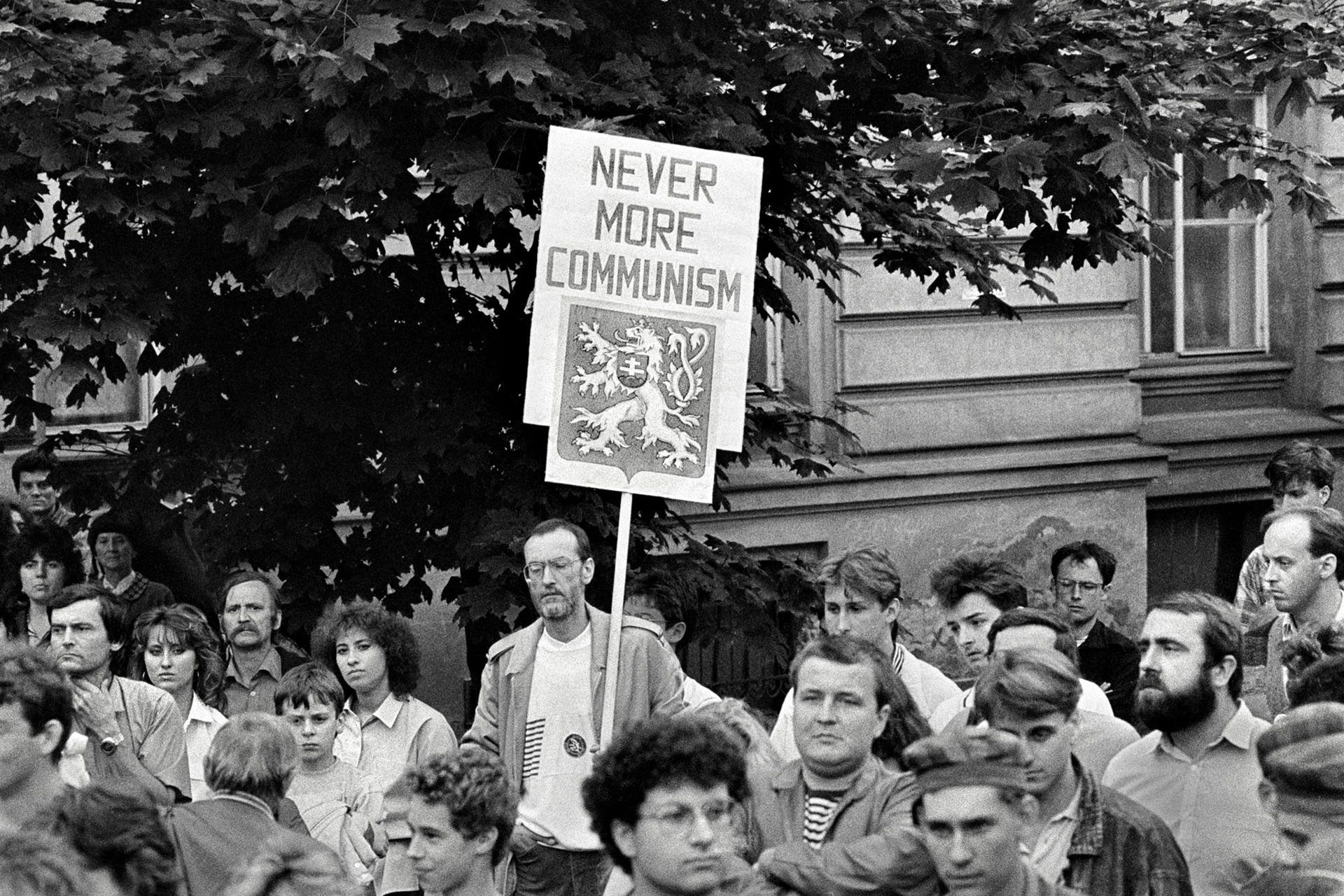 Anti-communist meeting Prague, May, 1990. Image: Dana Kyndrová