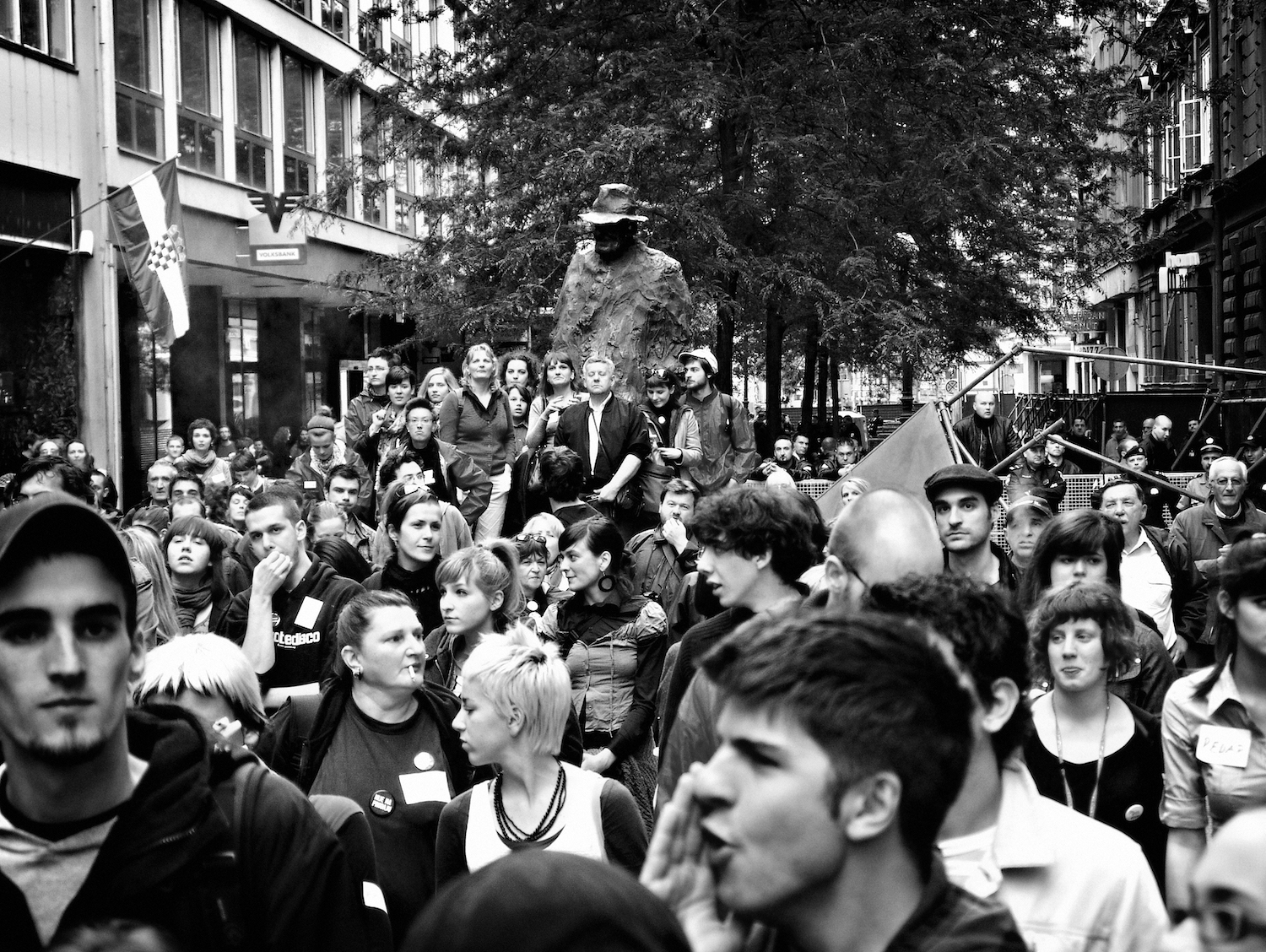 Protests against plans to cut the pedestrian area on Varšavska Street. Image: Tomislav Turković