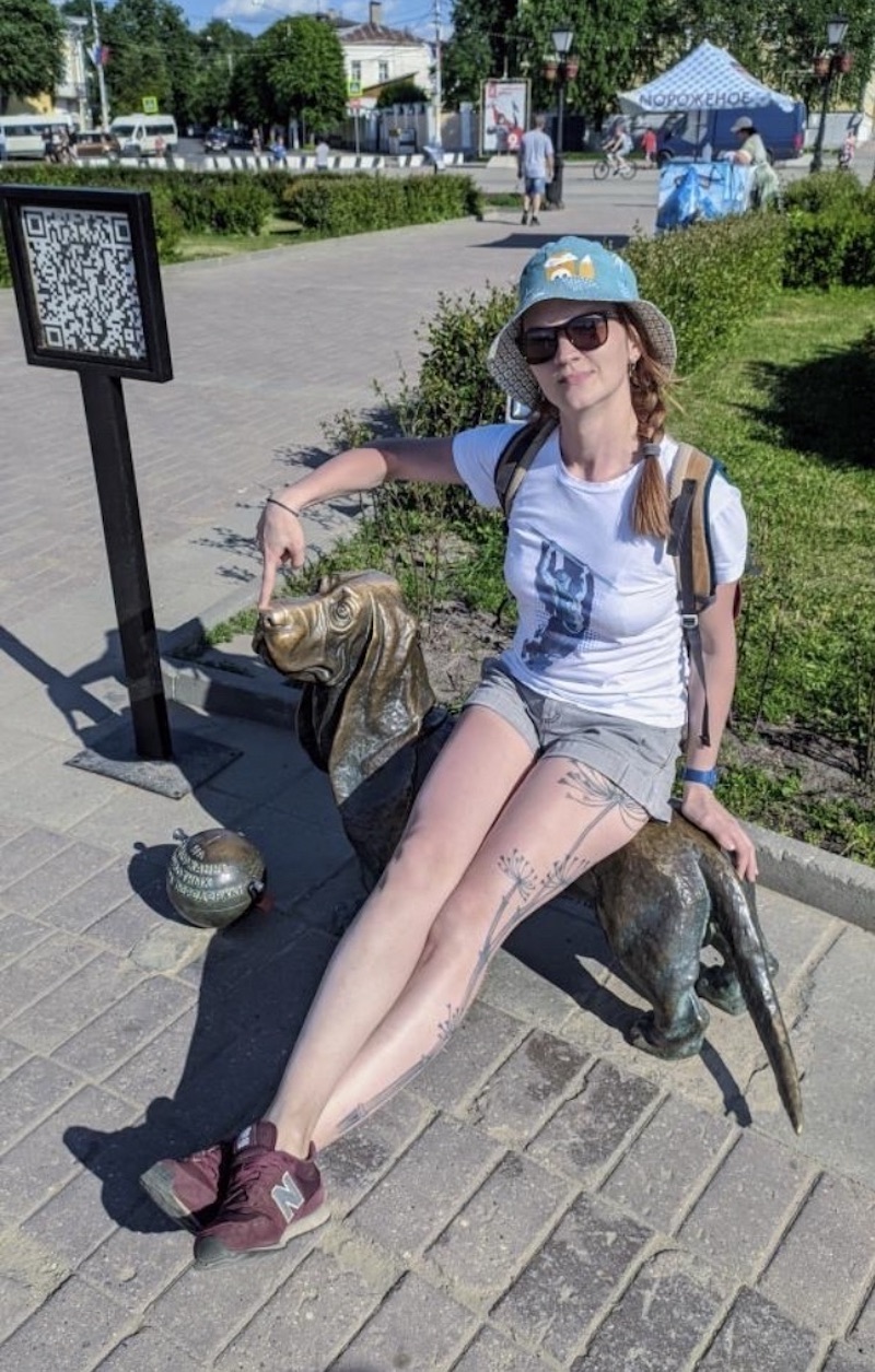 Marina Vashak displays her borshevik tattoo.