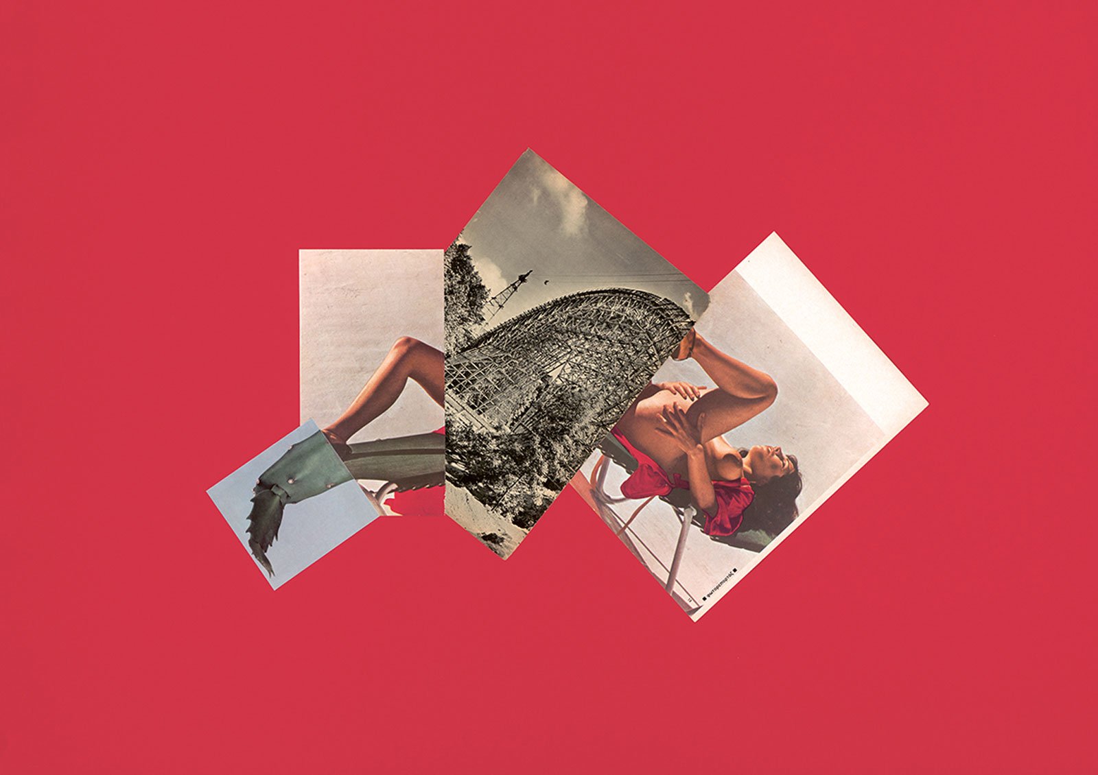 Made from travel brochures and porn mags, these seductive collages subvert the Western gaze