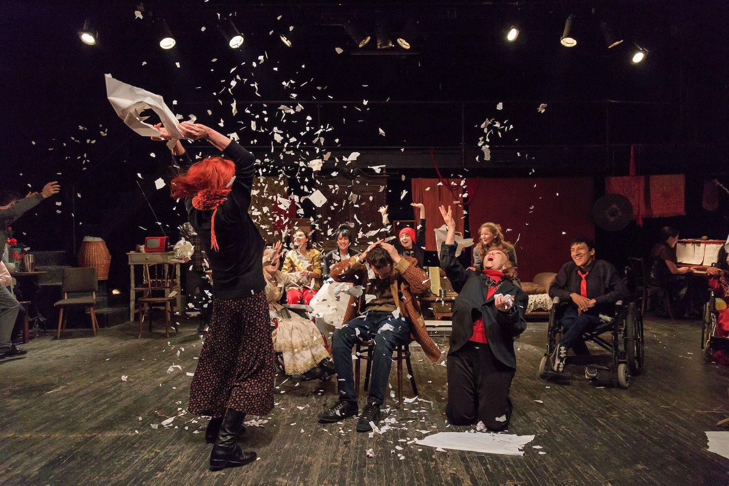 Actors work on the Ilkhom stage.