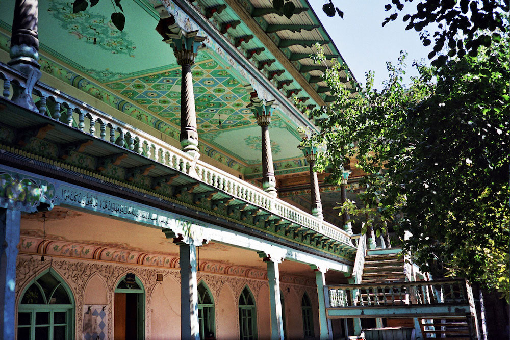 A carved building in Fergana Valley. Image: Upyernoz under a CC license