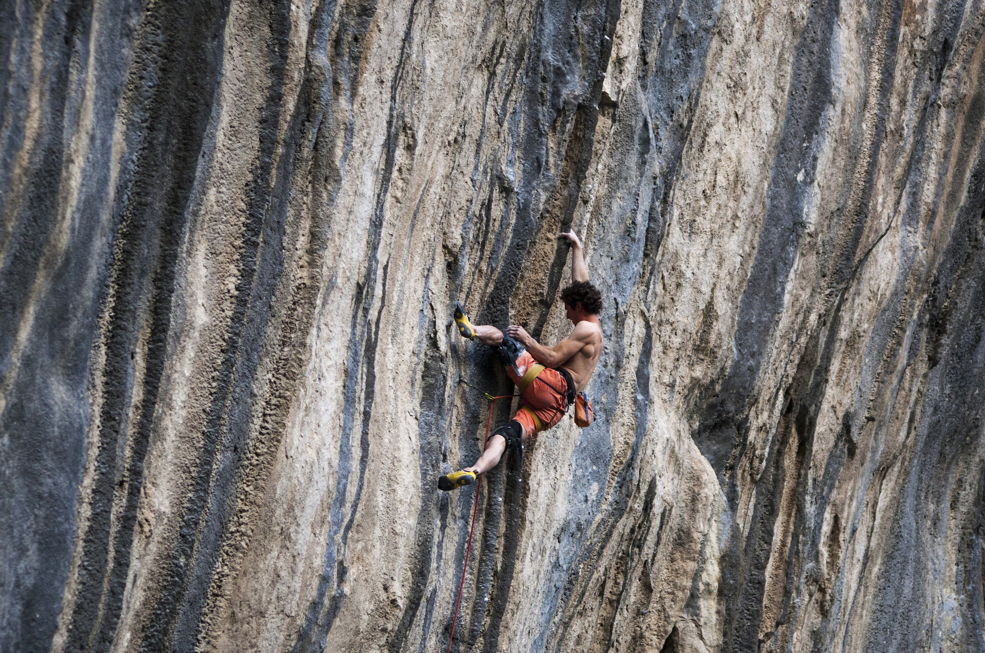Adam Ondra, one of the top climbers in the world, on a route at Brar. Image: Elion Çikopano.