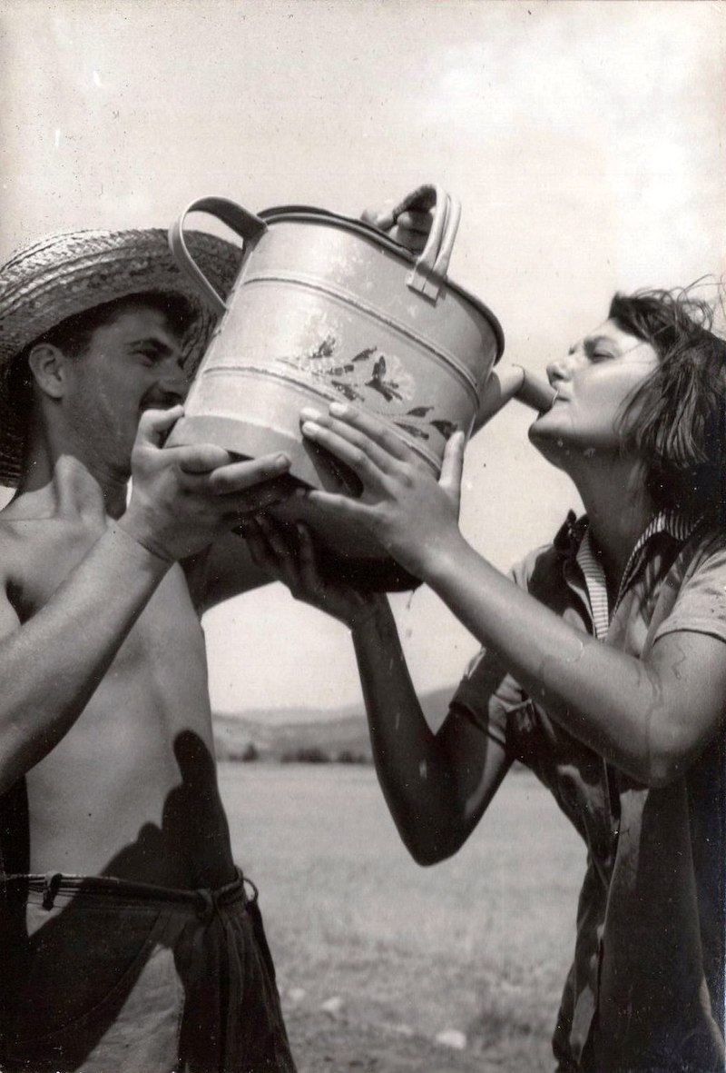 Workers take a break during a labour campaign in the former Yugoslavia. Image: Macedonian State Archives under a CC licence