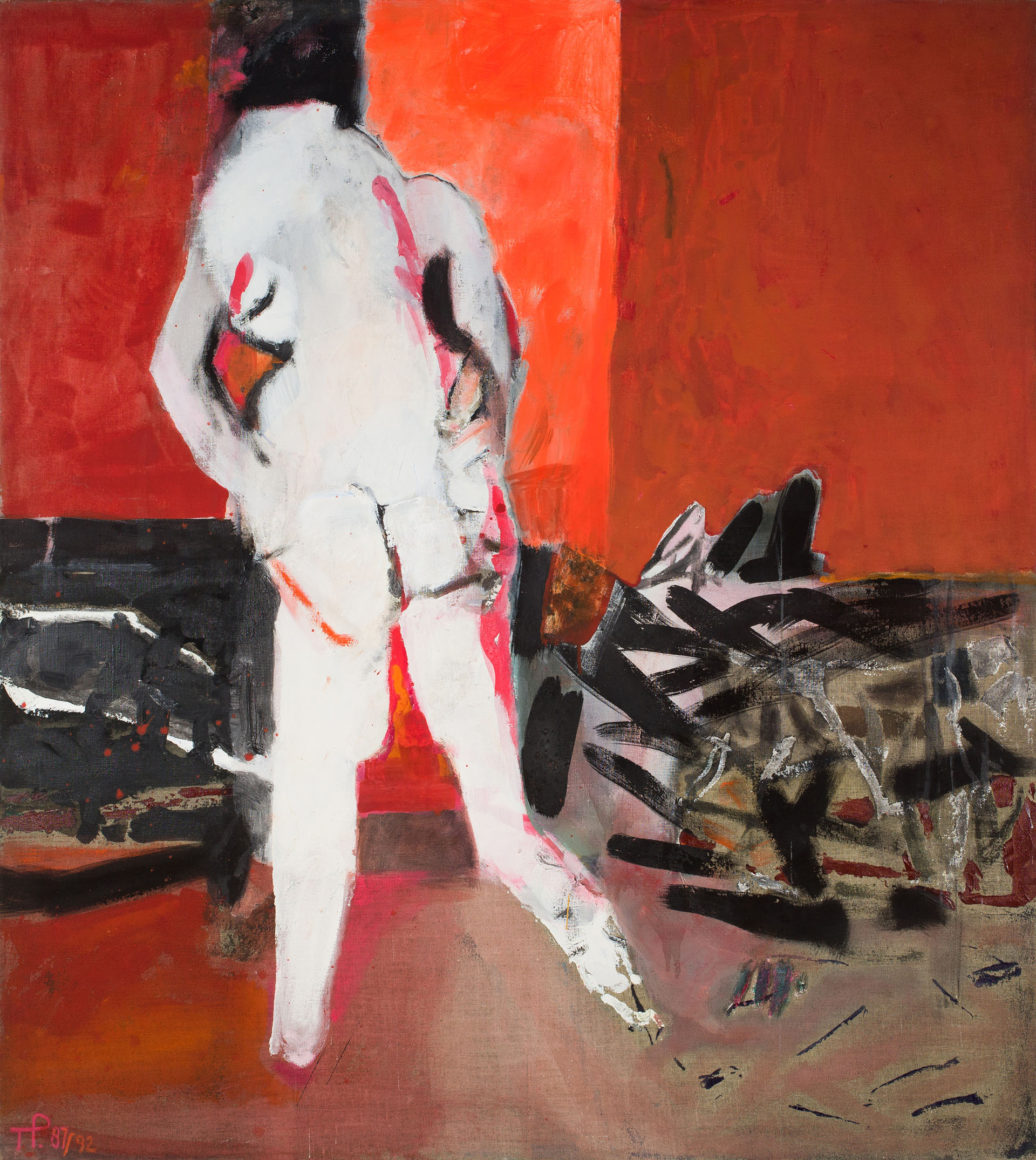 Teresa Pągowska, Nude figure in a red room (1992). Courtesy of Piękna Gallery