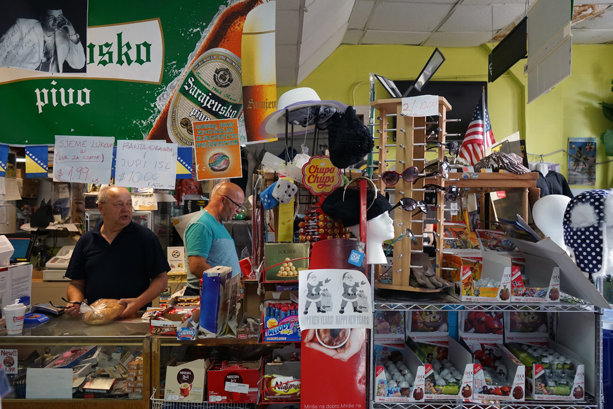 The Ružnić market in Utica is a meeting point of the Bosnian community.