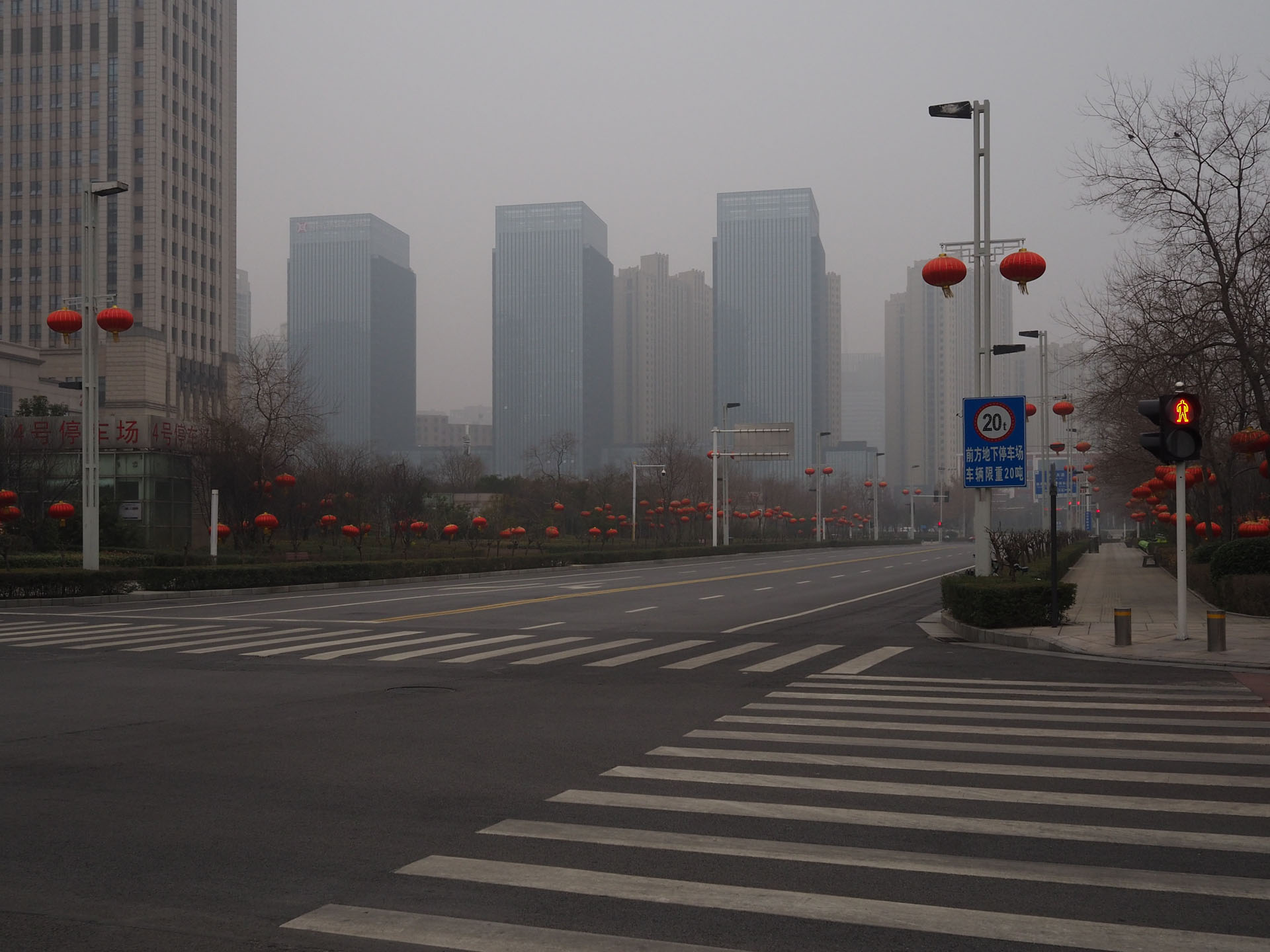 22.	An empty road in the city centre of Zhengzhou on the second week of lockdown.