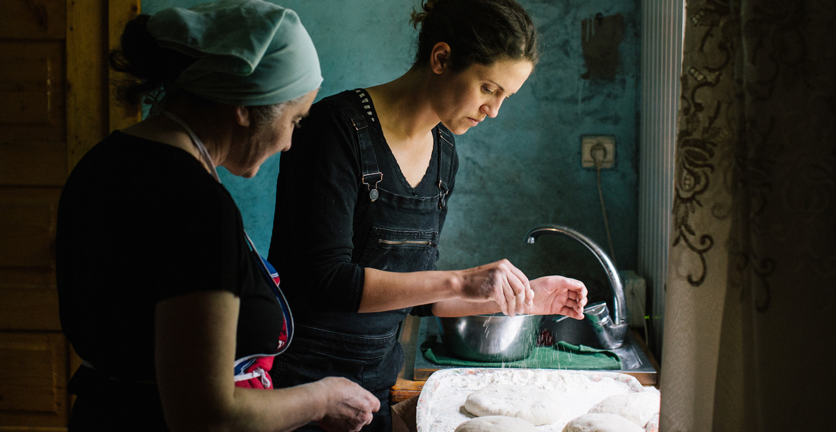 Learn to make nettle and feta Ossetian pies with chef Olia Hercules