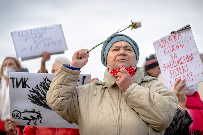 Protesters in Minsk. Image: Max Katz/Wikimedia Commons under a CC licence