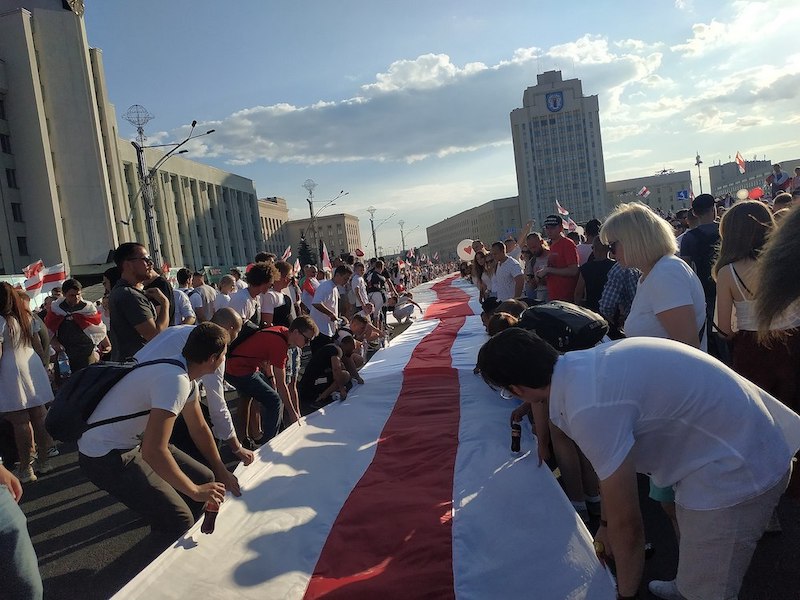 Protesters in Minsk. Image: Maxim Shikunets/Wikimedia Commons under a CC licence