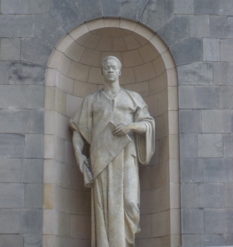 Statue of “The African” on the exterior wall of the Congress Hall, Palace of Culture and Science, Warsaw. Image: Nicholas Boston
