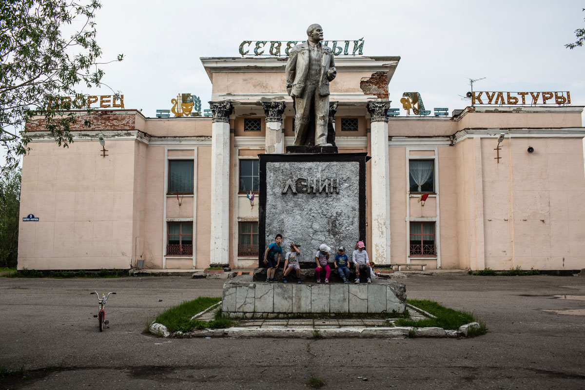  A statue of Vladimir Lenin near Vorkuta's Palace of Culture