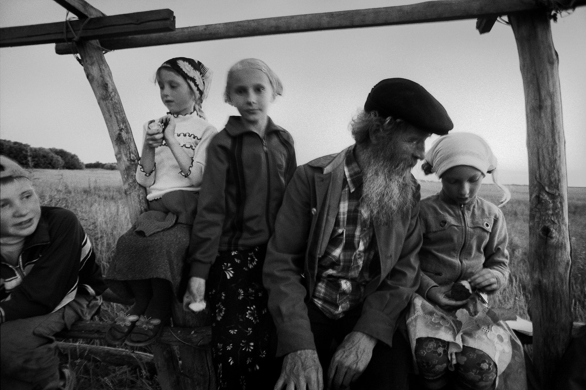Children and Mentor, village of Poteryaevka, Mamontovo district, Altai territory, Russia (2008)