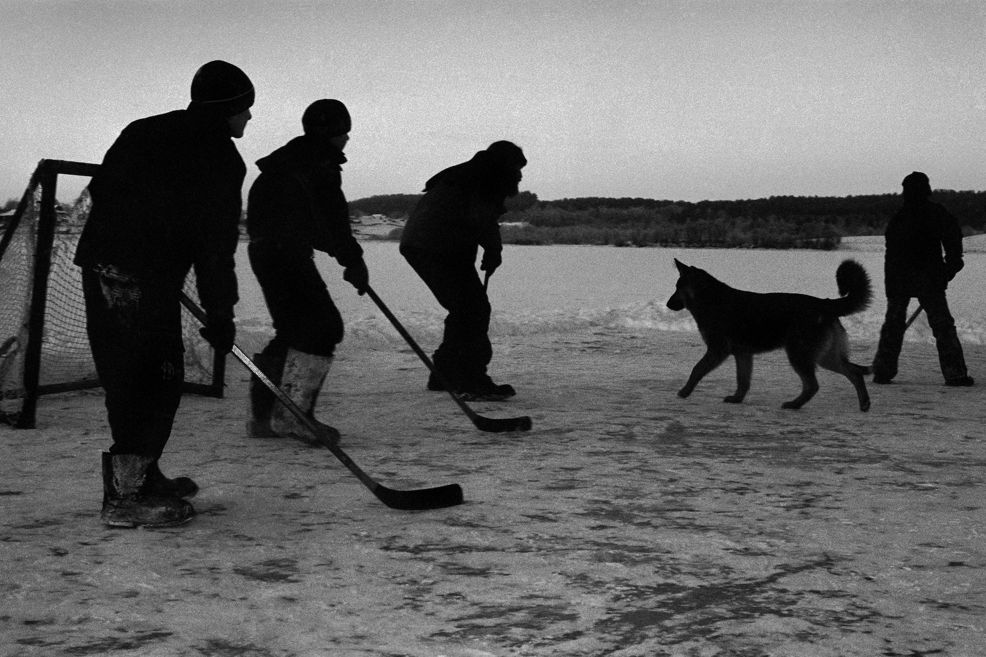 Hockey on the lake, village of Pogost, Pudozh district, Karelia, Russia (2009)