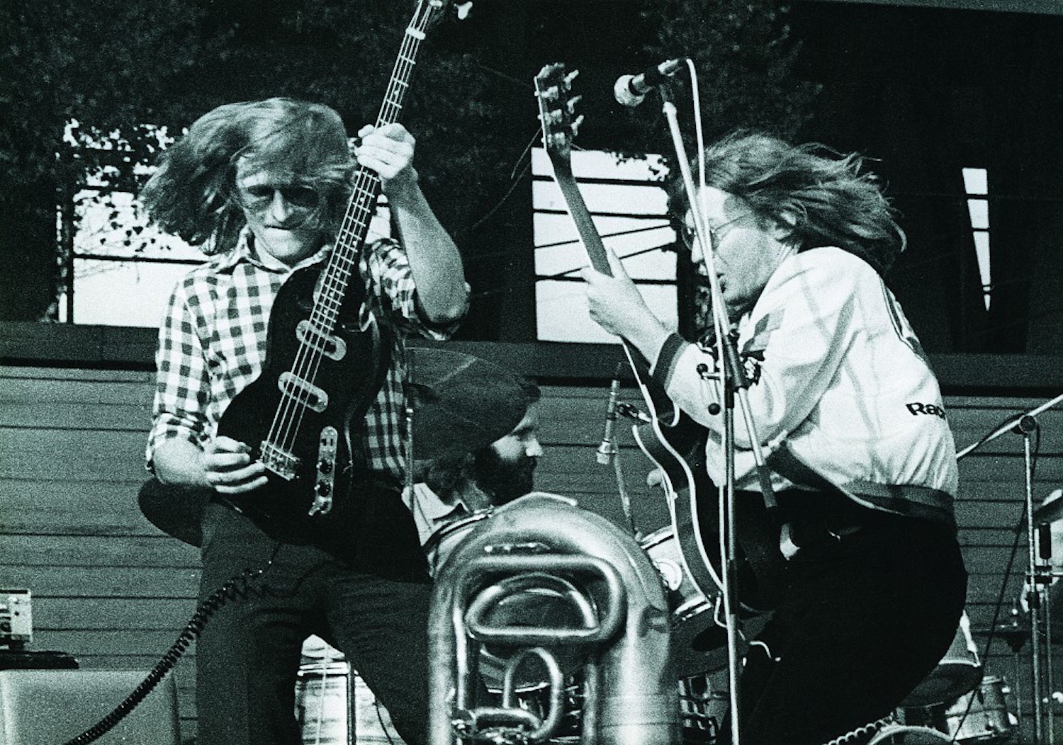 Pērkons performing at a festival in Kuldiga, 1981. Photo courtesy of Ieva Akuratere 