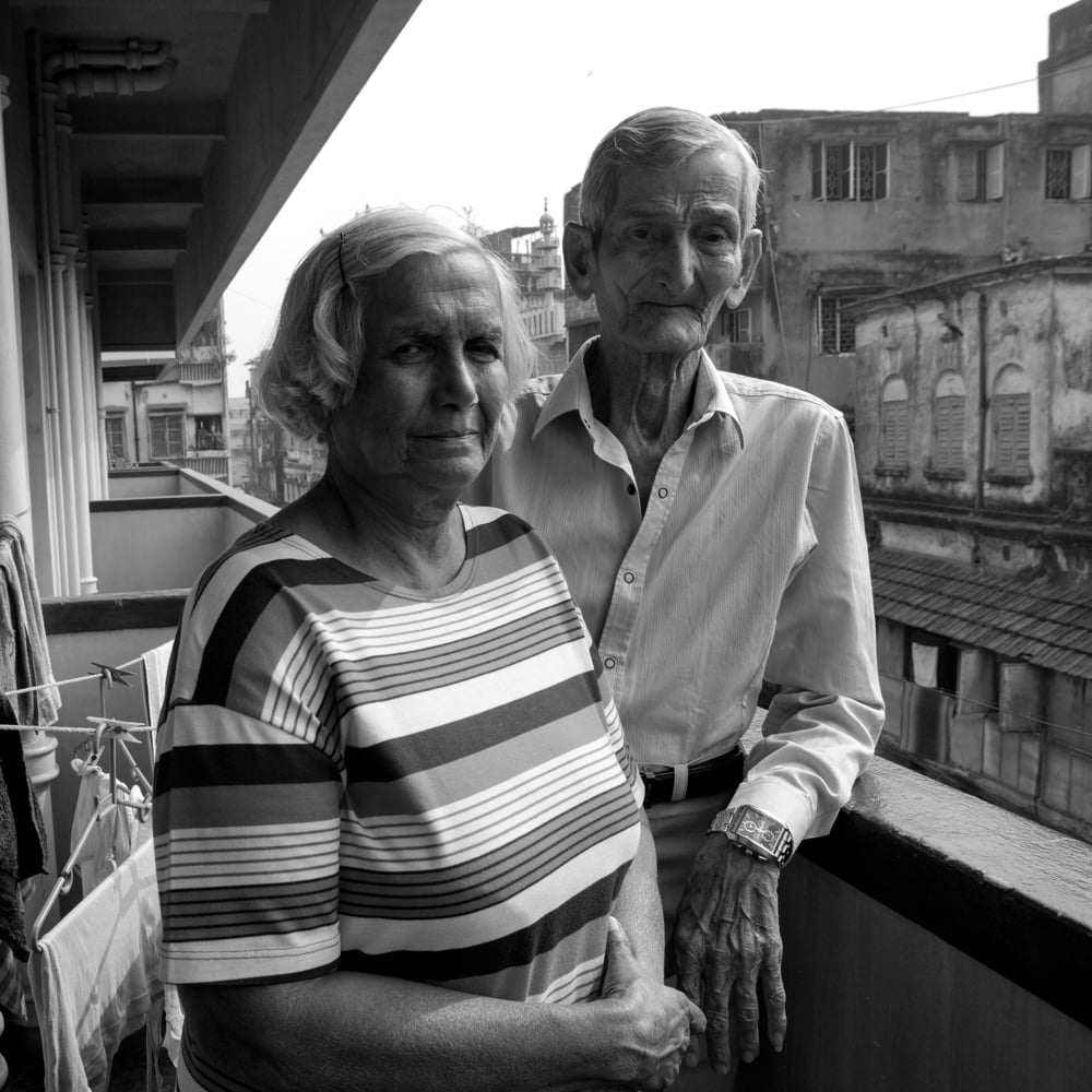 Uncle Mac and his Anglo-Indian wife Elizabeth, ‘Betty’ at the Sir Catchick Paul Chater Home for the Elderly, Park Circus, Kolkata. 