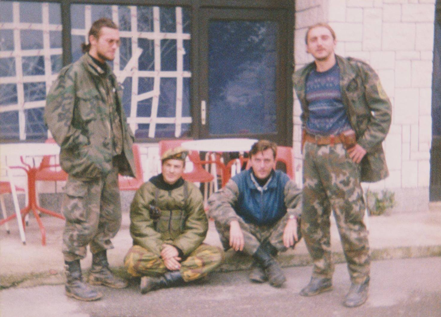 Šehić (on the right) with his comrades during the war. Image: Hari Palić, who died in battle in 1995.