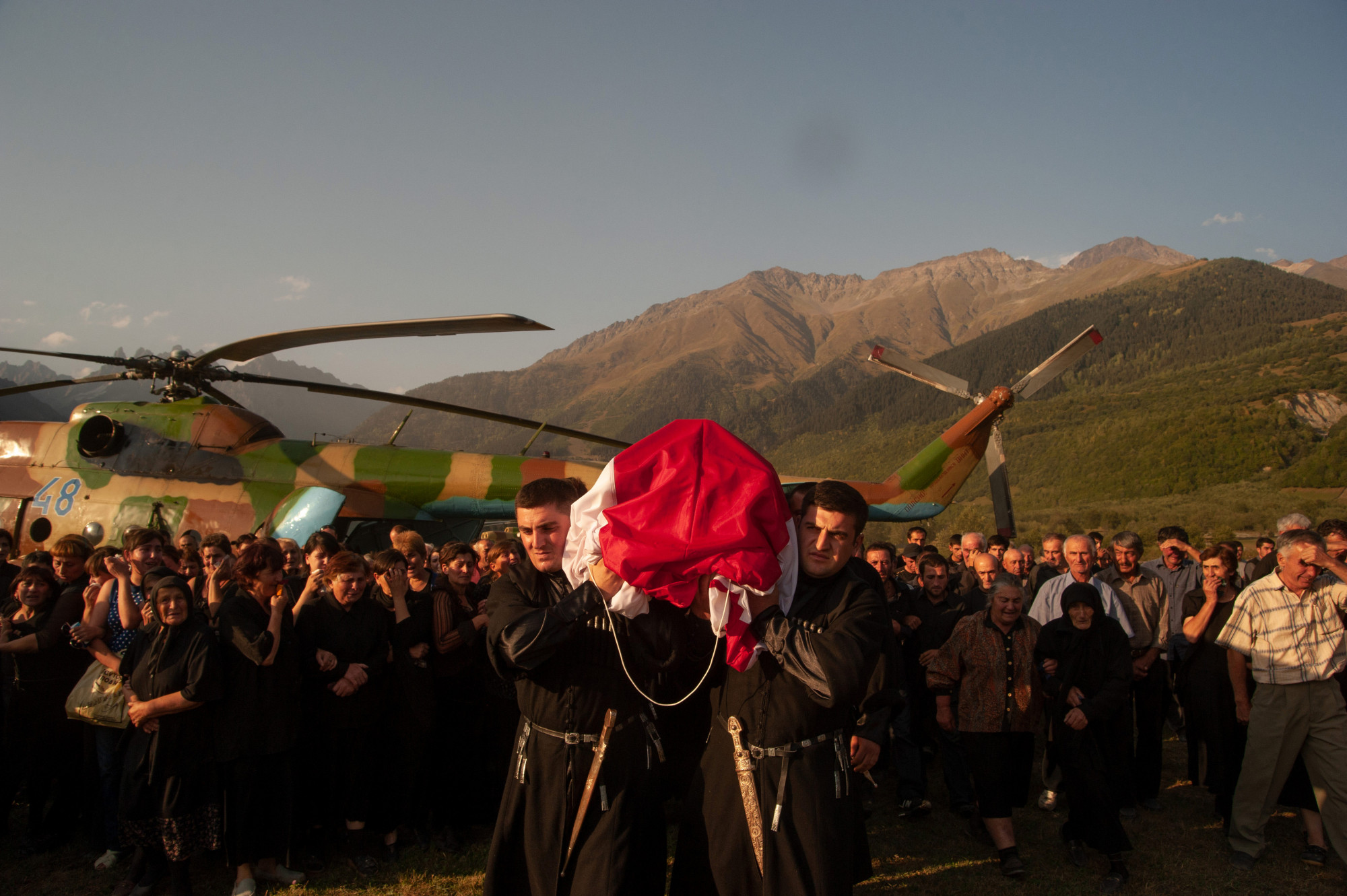 Georgia, Svanetia, Mestia, 2010/9. Funeral of the first Georgian soldier, 1st LT M.Shukvani, killed in combat in Afghanistan in his home village. © Thomas Dworzak/Magnum Photos