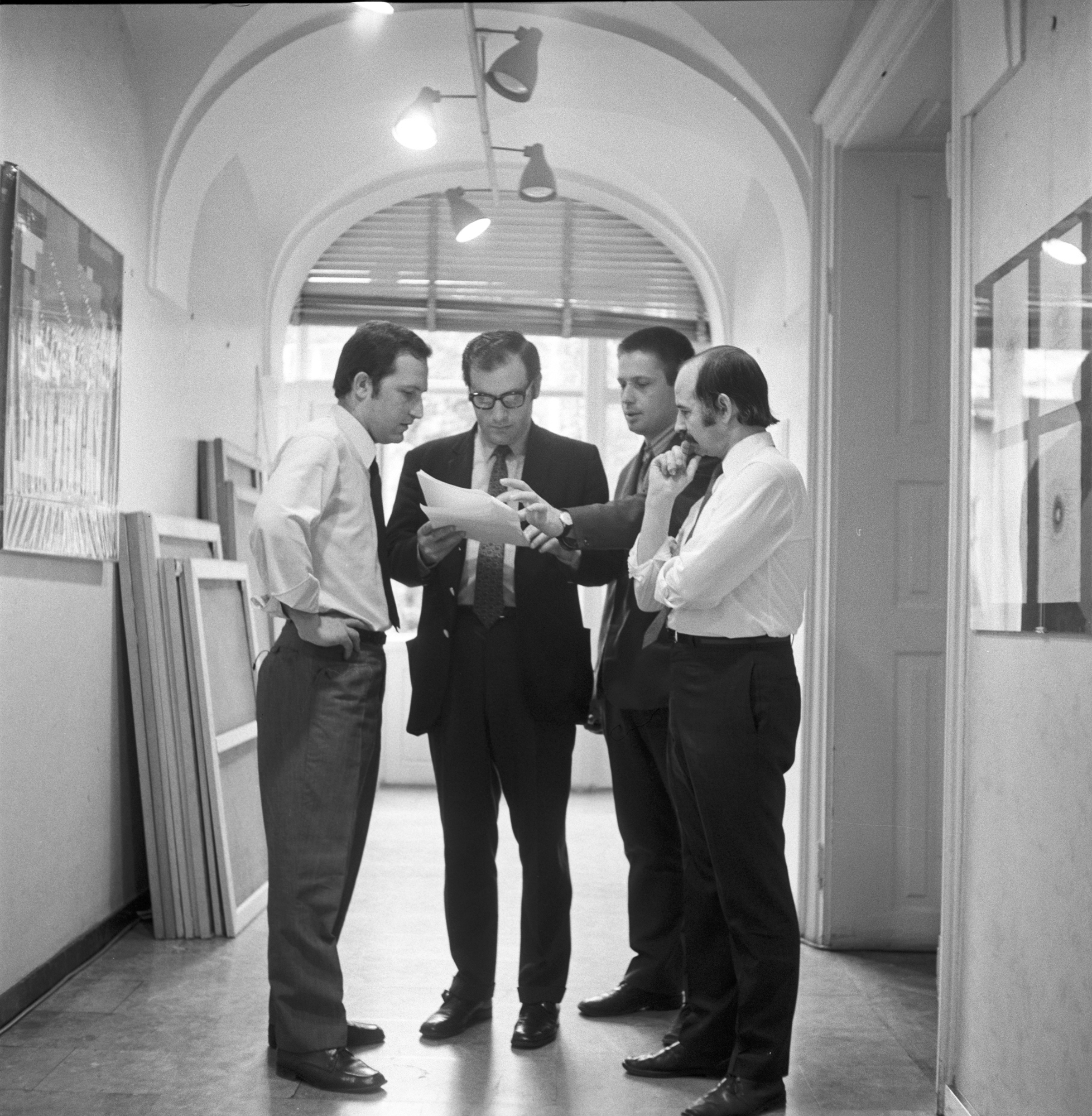 Matko Meštrović, Umberto Eco, Vladimir Bonačić and Martin Krampe in Gallery of Contemporary Art