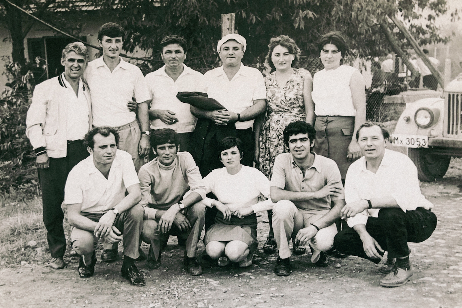 Young people (including Stella and Ralitsa Kamenova's grandparents) at a gathering in the village of Zhivovtsi.