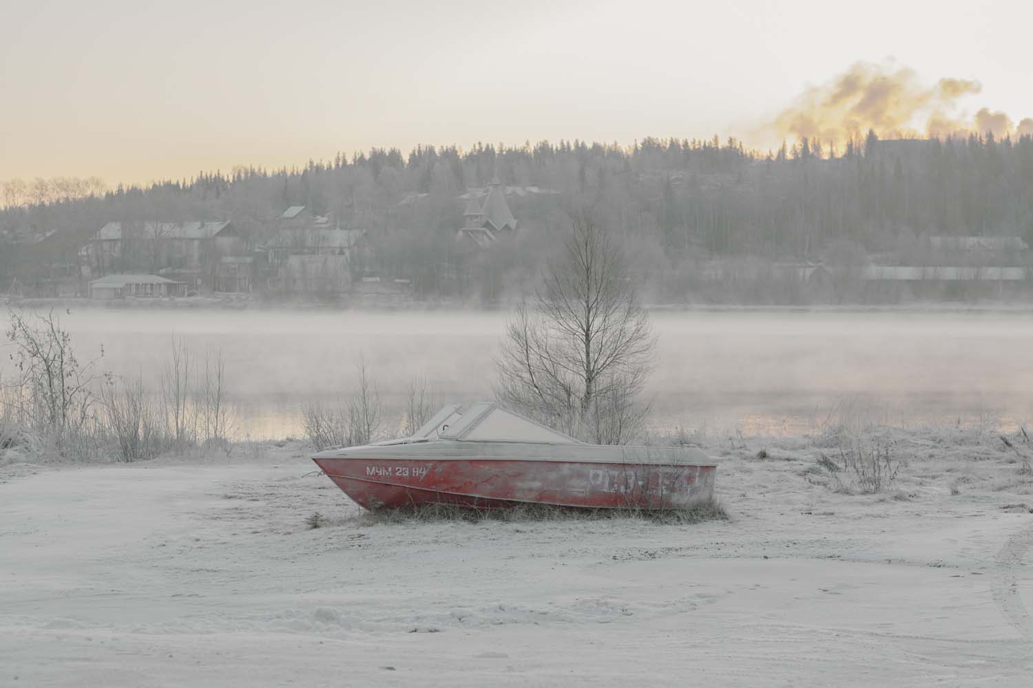 Boat at sunset in Umba.