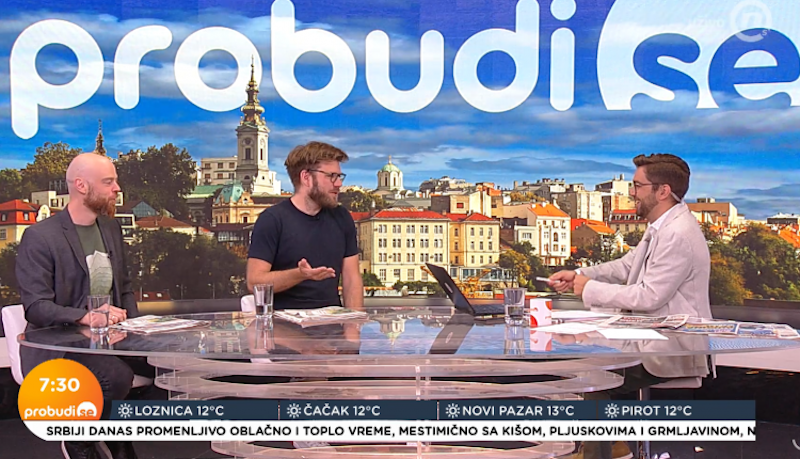 Marković and Dražić discuss current affairs on Serbian television