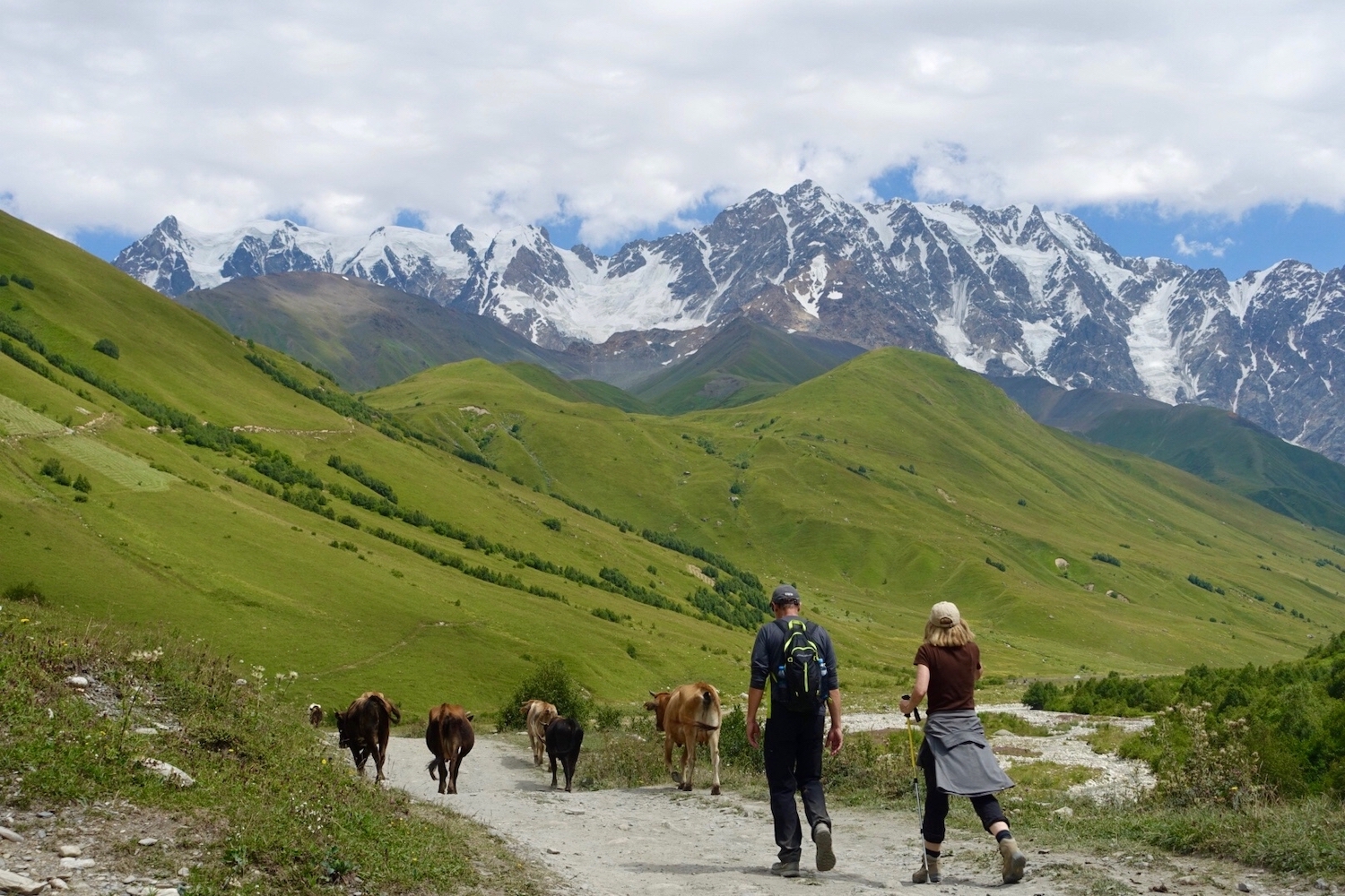 Hiker traffic near Ushguli, Svaneti, Georgia. Image: Meagan Neal/Transcaucasian Trail Association