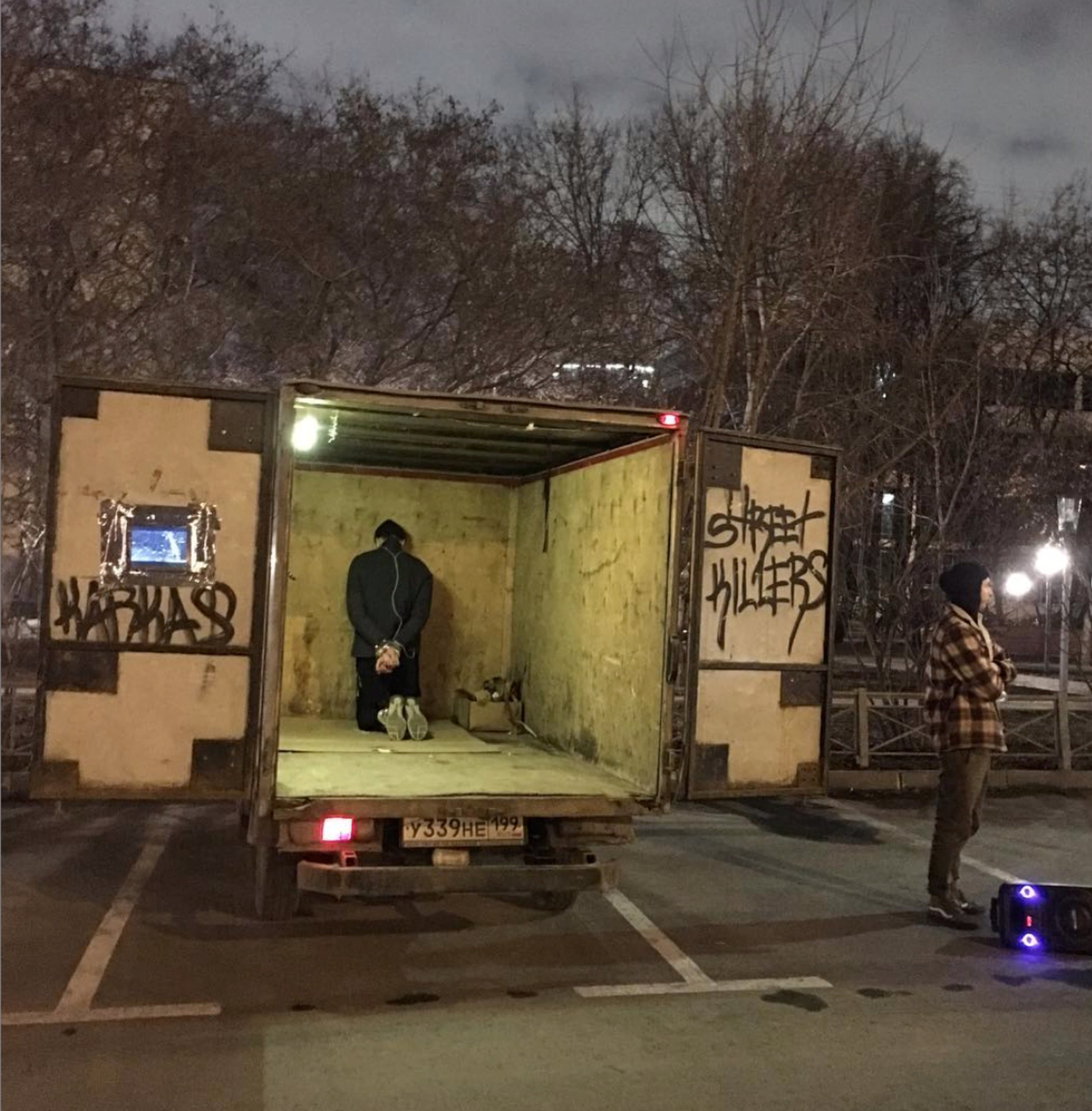 2nd base, Sportivnaya metro station, 23.03.19. Divided into three performances and spread over time, the project is open to interpretation, with its only connecting element being a Hyundai Porter truck