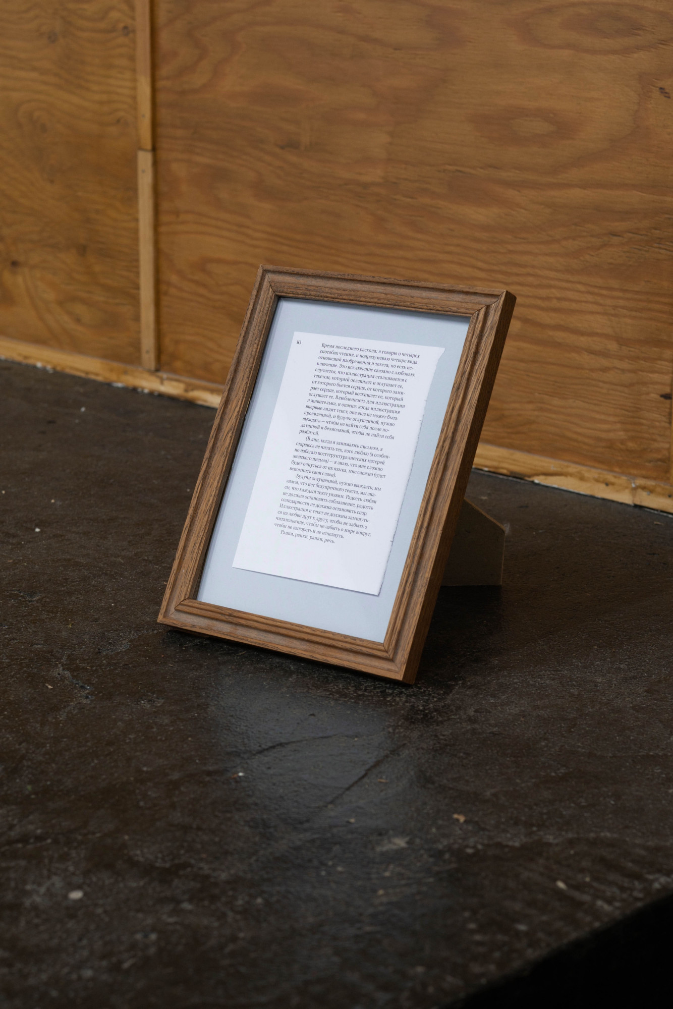 “Being in love brings both life and danger to the illustration.” The Unshockheaded Doubles Boredom…, 2020. The framed text describes different ways in which writing and illustration can coexist
