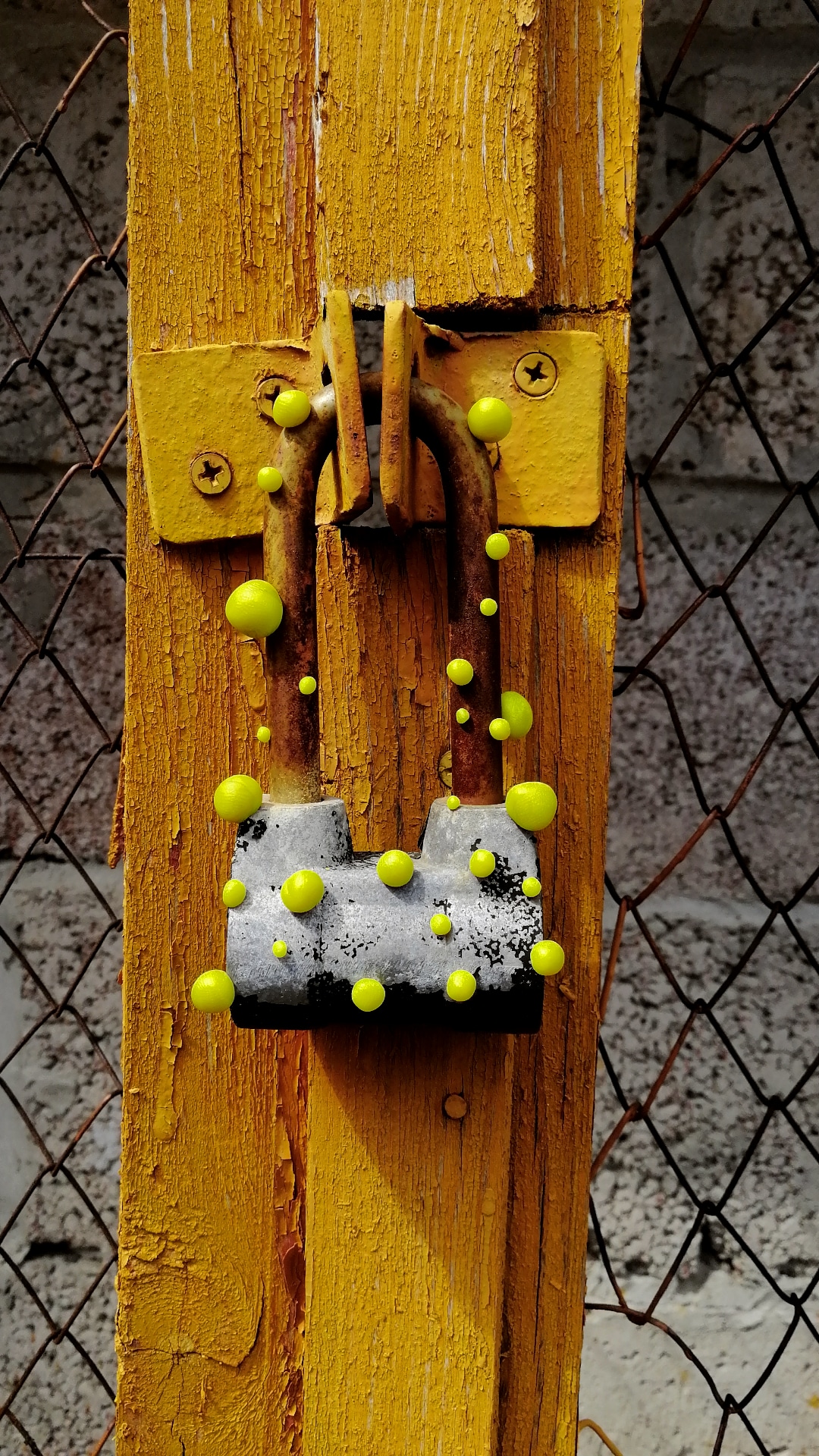 Guardian of the Void, 2020. The surfaces where kolobushki are put can be old, shabby, and rusty, or new, smooth, and polished