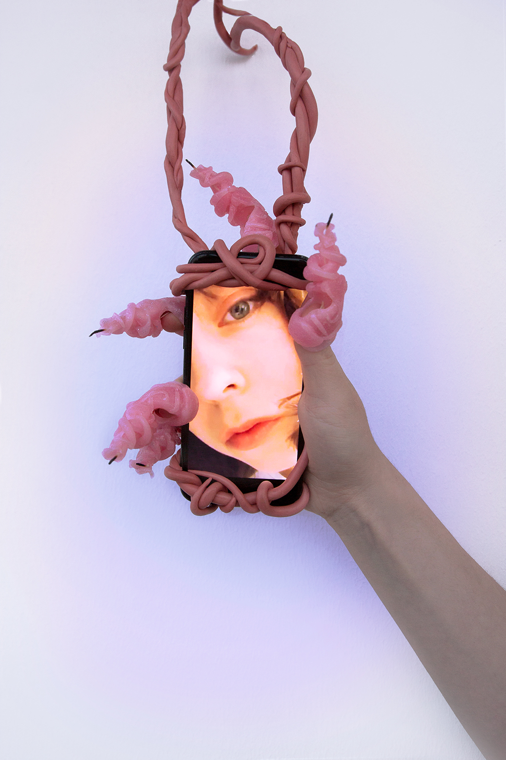 From ADAPTATION NS00, 2o2o. Berkutova explores our connection with devices and uses them to experiment with the very form of her work